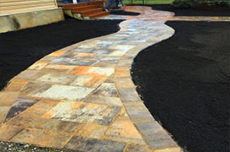 Stone path leading to house